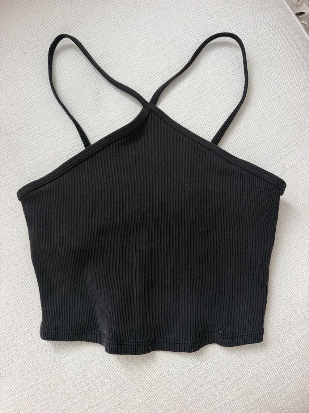 Alo Yoga Black Ribbed Strappy Cropped Tank Top - Women
